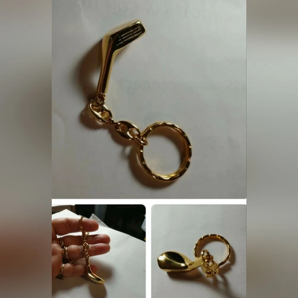 Golf Club Key ring Gold NWOT
